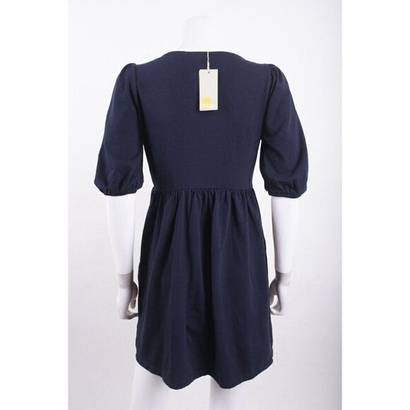 Boden Womens Square Neck Jersey Dress UK 10P US 6P Navy Blue D0157 NWT - Picture 5 of 6